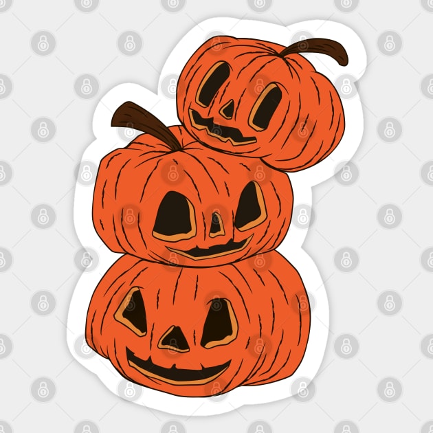 three pumpkins reto Sticker by Giraroad